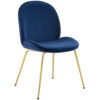 Caelynn Gold Dining Chair Navy Velvet