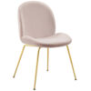 Caelynn Gold Dining Chair Pink Velvet