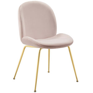 Caelynn Gold Dining Chair Pink Velvet