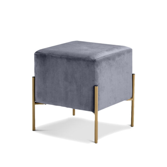 Century Ottoman Gray Velvet