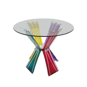 Colored Glass Cocktail Table Round
