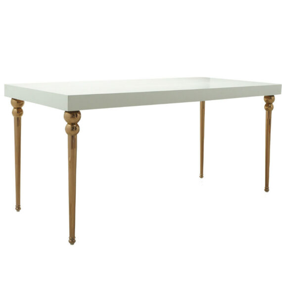 Dupont Communal Highboy Rose Gold & White