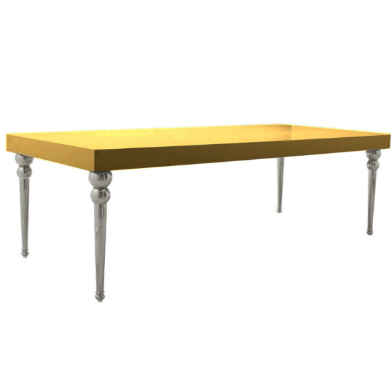 Dupont Dining Table Chrome & Gold Mirror