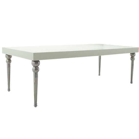 Dupont Dining Table Chrome & White
