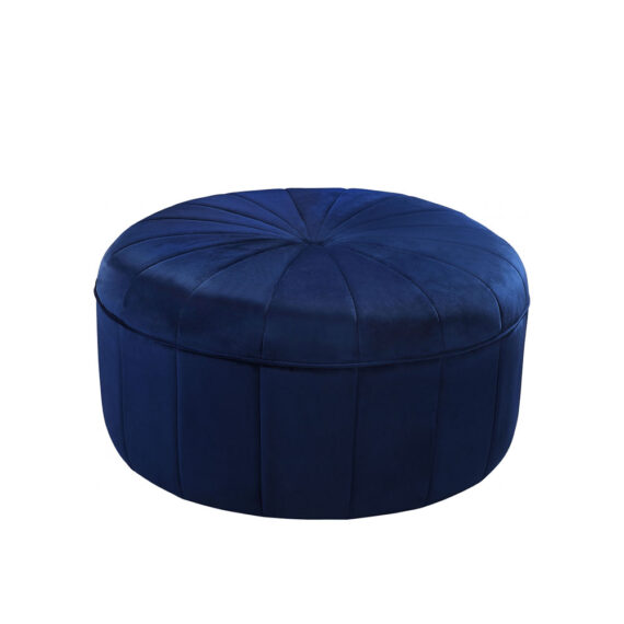 Gower Ottoman Navy Velvet