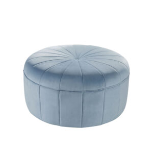 Gower Ottoman Sky Blue Velvet