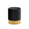 Grove Ottoman Gold-Black Velvet