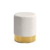 Grove Ottoman Gold-Cream Velvet