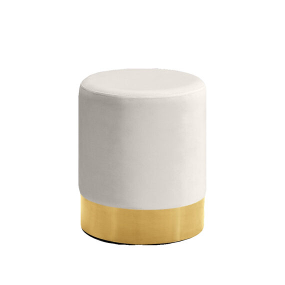 Grove Ottoman Gold-Cream Velvet