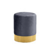 Grove Ottoman Gold-Gray Velvet