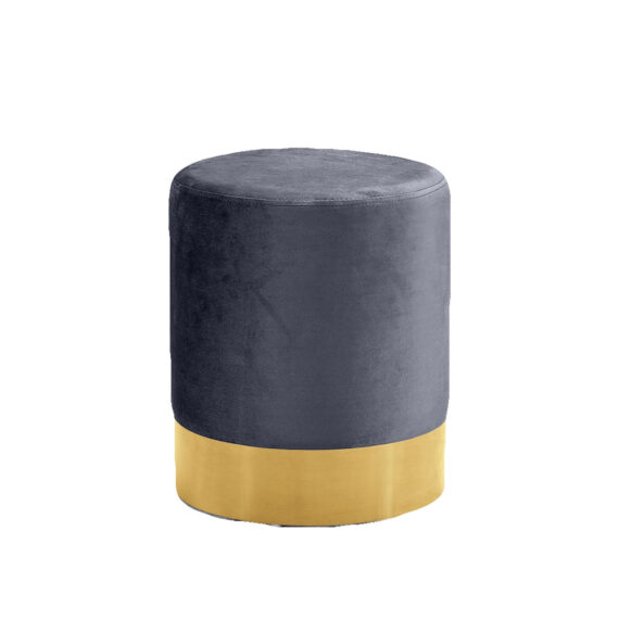 Grove Ottoman Gold-Gray Velvet