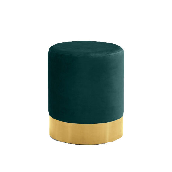 Grove Ottoman Gold-Green Velvet