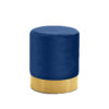Grove Ottoman Gold-Navy Velvet