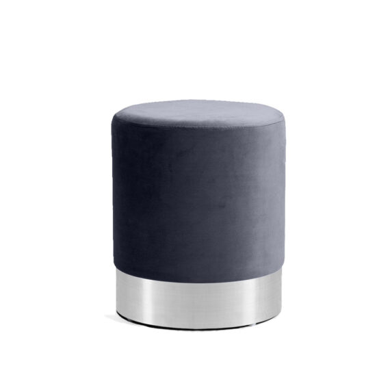 Grove Ottoman Silver-Gray Velvet