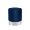Grove Ottoman Silver-Navy Velvet