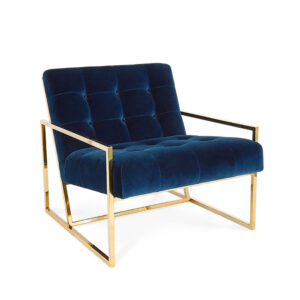 Hethro Lounge Chair Gold & Blue