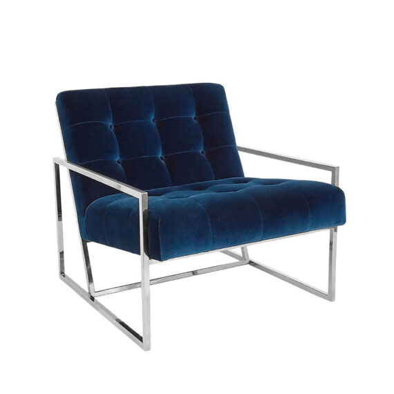 Hethro Lounge Chair Silver & Blue