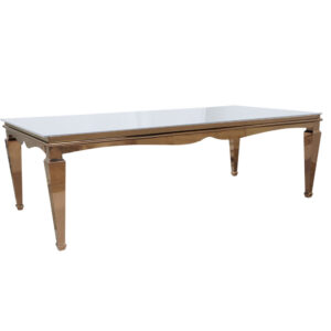 Holland Dining Table Rose Gold & White