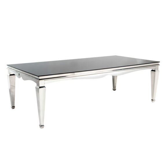 Holland Dining Table Silver & Black