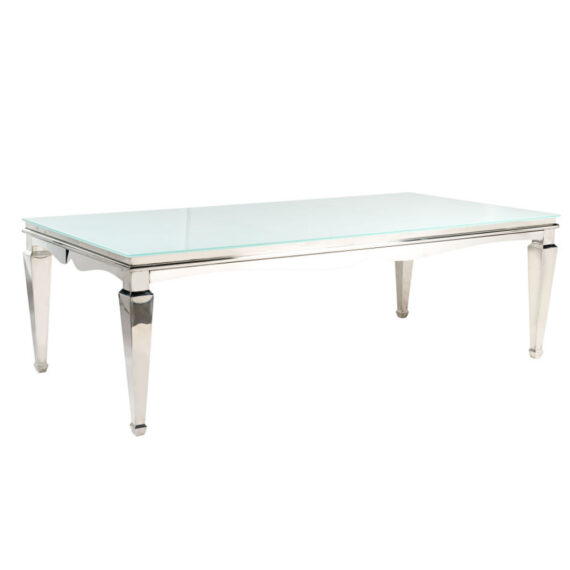 Holland Dining Table Silver & Frosted
