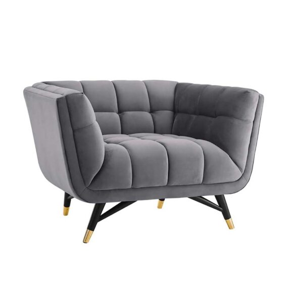 Lexington Armchair Gray Velvet
