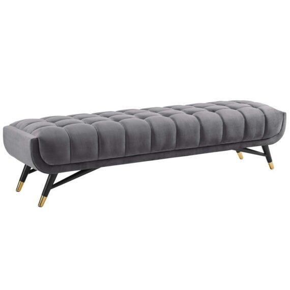 Lexington Bench Gray Velvet