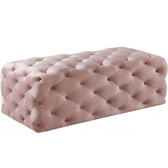 Lyza Bench/Ottoman Blush Velvet