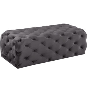 Lyza Bench/Ottoman Gray Velvet