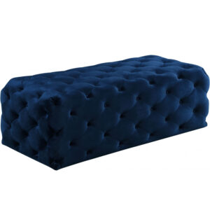 Lyza Bench/Ottoman Navy Velvet