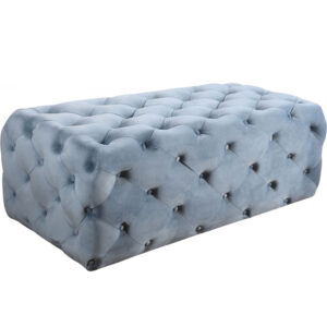Lyza Bench/Ottoman Sky Blue Velvet