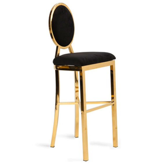 Oakland Bar Stool Gold & Black