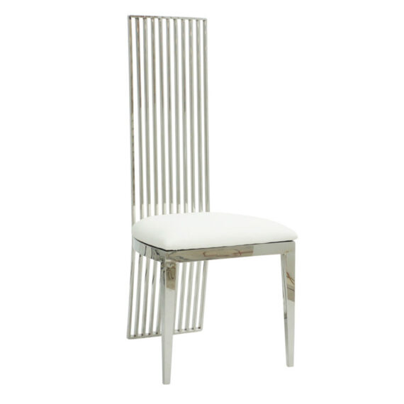 Rodeo Dining Chair Chrome-White