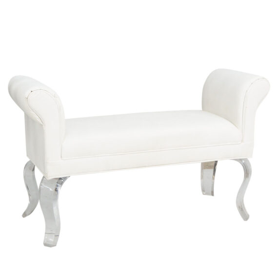 Rolled Arm Bench White