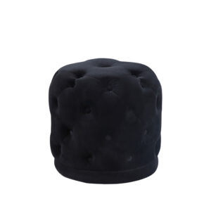 Ronan Ottoman Black Velvet