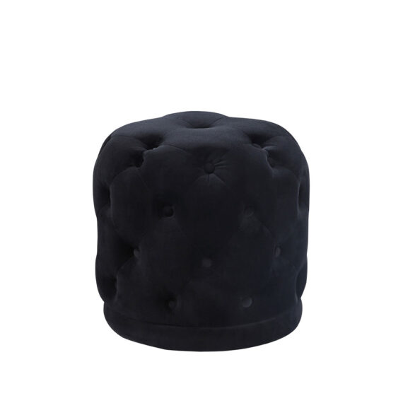 Ronan Ottoman Black Velvet
