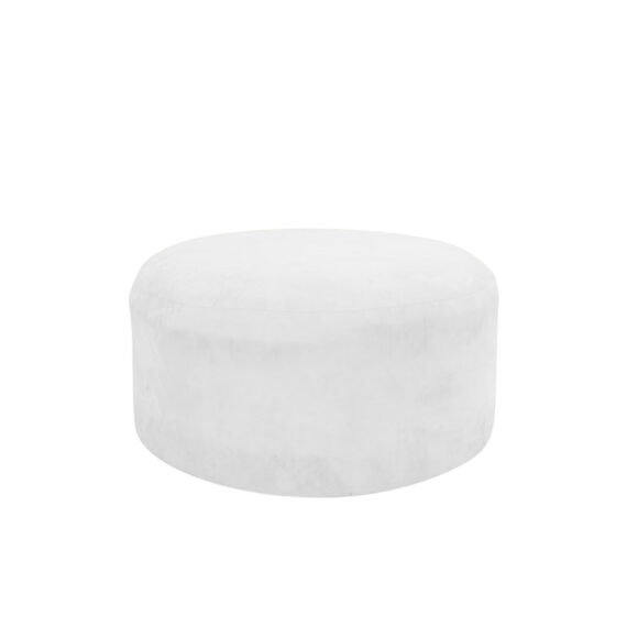Round Ottoman White
