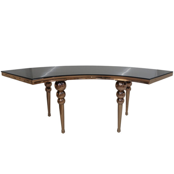 Row Dining Table Rose Gold & Black Top