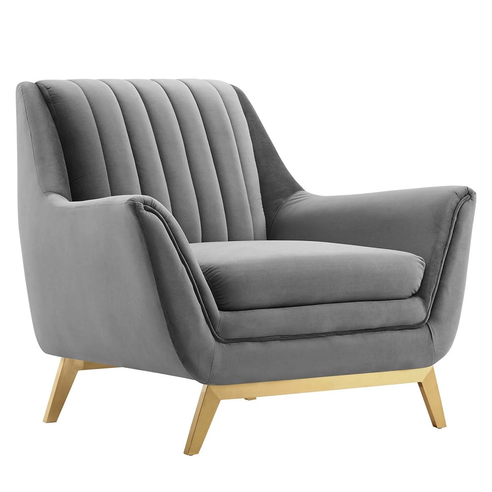 Abby Club Chair Grey Velvet