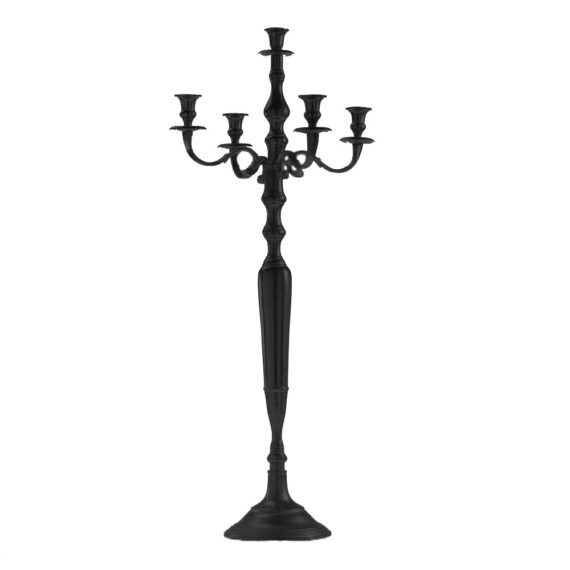 Sleek Black Candelabra 40"