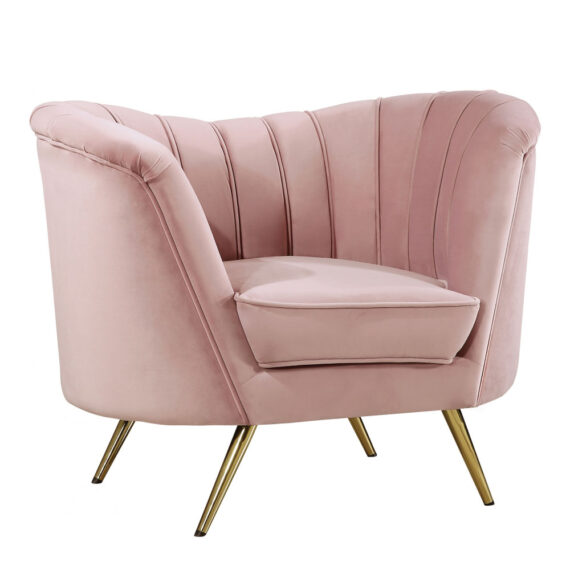 Arbow Accent Chair Blush Velvet