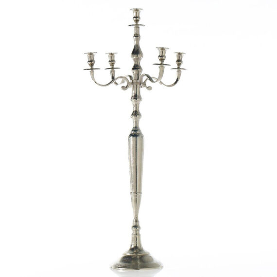 Sleek Silver Candelabra 40"