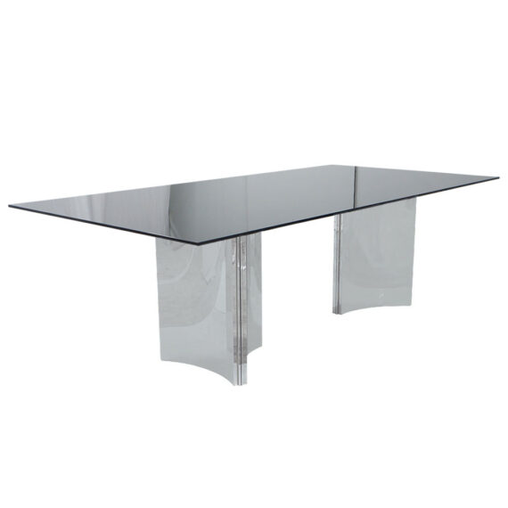 Tate Dining Table Silver & Black