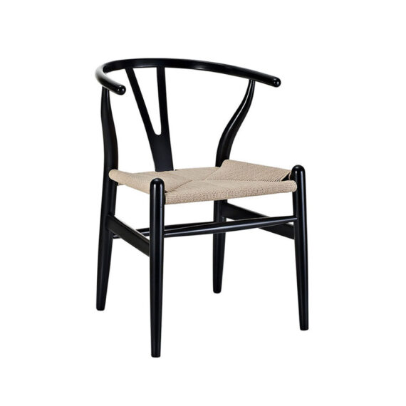 Teak Wood Dining Chair Black