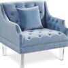 Bonsallo Club Chair Sky Blue Velvet