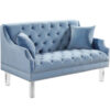 Bonsallo Loveseat Sky Blue Velvet