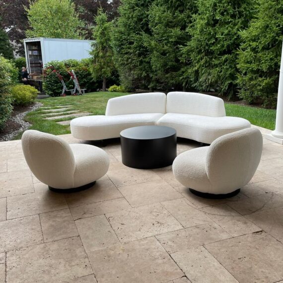 Boucle Club Chair White