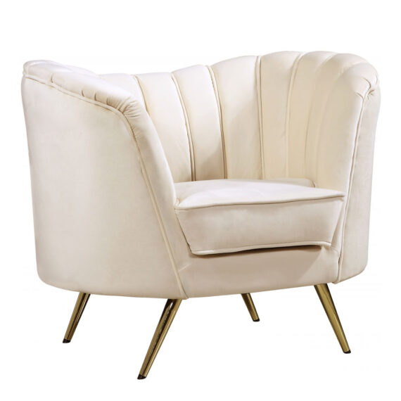 Arbow Accent Chair Cream Velvet