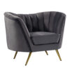 Arbow Accent Chair Gray Velvet