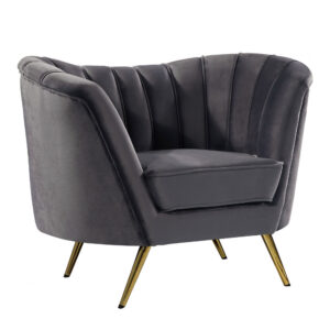 Arbow Accent Chair Gray Velvet