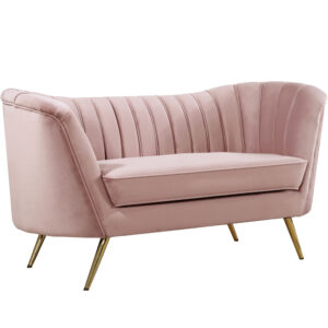 Arbow Loveseat Blush Velvet